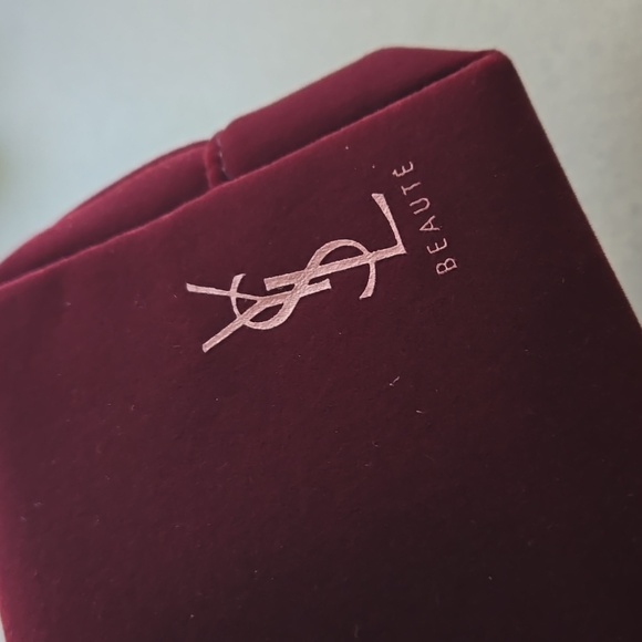 Brand New never used YVES SAINT LAURENT bag burgundy zipper YSL pouch bag &Libre - Picture 9 of 9